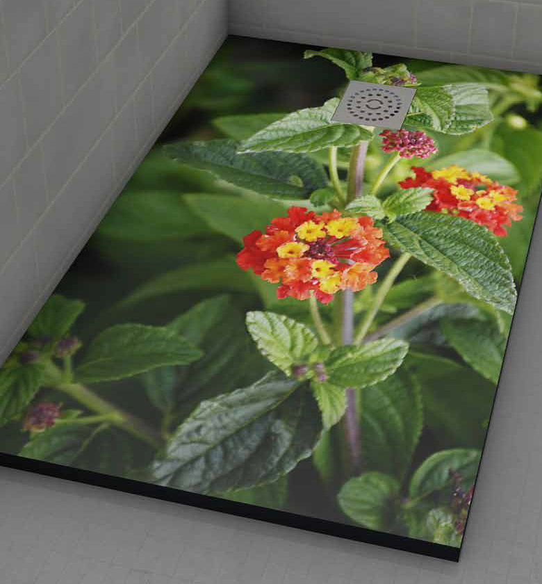 Azulejos Gres Porcelanico Plato de ducha personalizado flores plato de ducha de resina